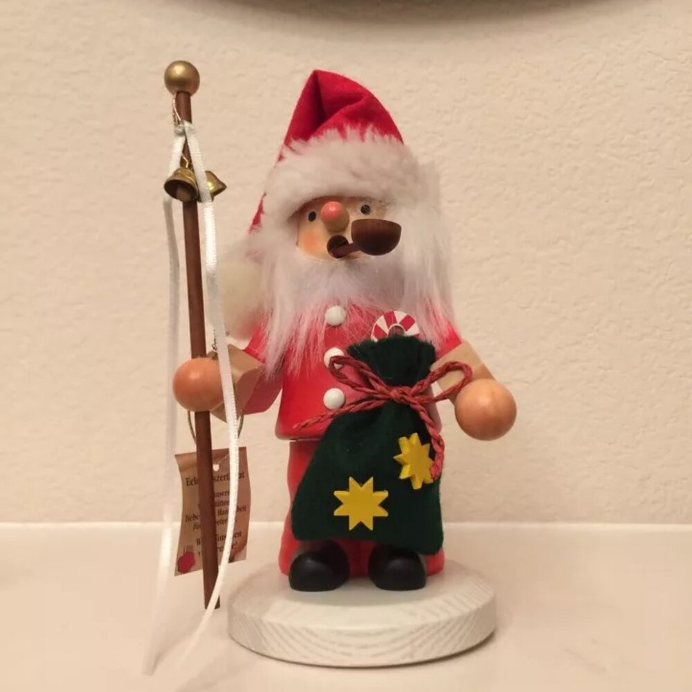 NWT Ulbricht Christian Santa with Toy Bag and Staff with Bell Made in Germany